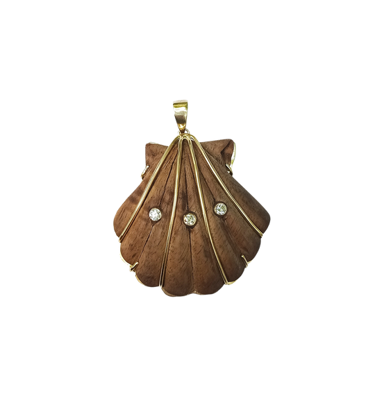 3 Diamond Carved Walnut Shell