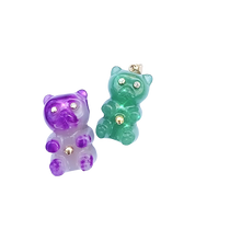Load image into Gallery viewer, Purple Stone Gummy Bear Pendant in carved stone by Christina Puchi
