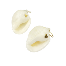 Load image into Gallery viewer, White Shell with Smoky Quartz Pendant in shell by Christina Puchi
