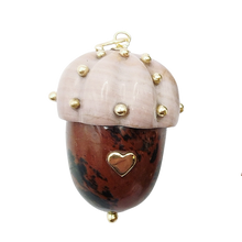 Load image into Gallery viewer, Carved Stone Acorn Pendant in carved stone by Christina Puchi
