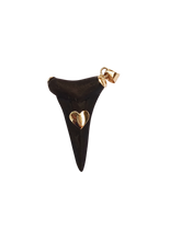 Load image into Gallery viewer, Ebony Shark's Tooth 4 Pendant in carved wood by Christina Puchi
