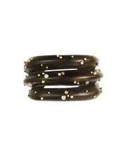 Load image into Gallery viewer, Ebony Cuff Bracelet in carved wood by Christina Puchi
