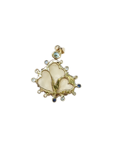 Load image into Gallery viewer, White Kitten’s Paw Aqua Halo Pendant in shell by Christina Puchi
