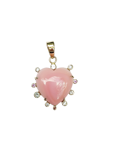 Carved Conch Shell Heart Halo 2 Pendant by Christina Puchi