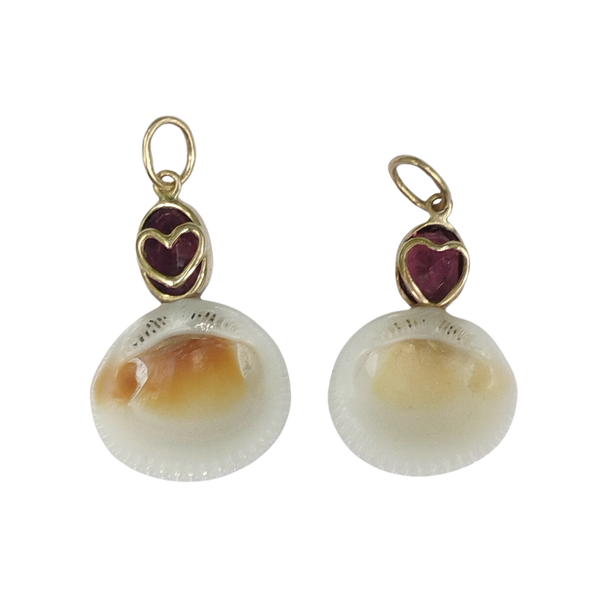 Rubellite Tourmaline White Shell Pendant