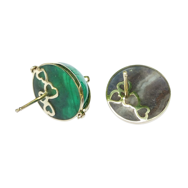 Carved Stone Planet Earrings