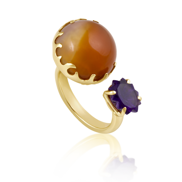 Mars + Amethyst Ring by Christina Puchi