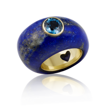 Load image into Gallery viewer, Carved Stone Ring in carved stone by Christina Puchi
