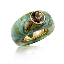 Load image into Gallery viewer, Carved Stone Ring in carved stone by Christina Puchi
