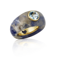 Load image into Gallery viewer, Carved Stone Ring in carved stone by Christina Puchi
