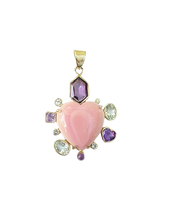 Load image into Gallery viewer, Conch Heart Amethyst Halo Pendant by Christina Puchi
