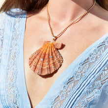 Load image into Gallery viewer, Large Studded Orange Shell Pendant in shell by Christina Puchi

