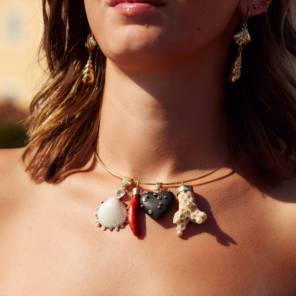 Pearl Coral Pendant in shell by Christina Puchi