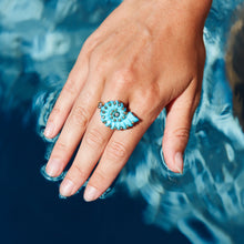 Load image into Gallery viewer, Carved Stone Ammonite Rings in carved stone by Christina Puchi
