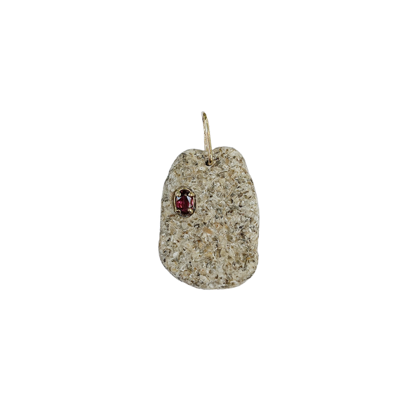 Grey Speckled Pebble Pendant by Christina Puchi