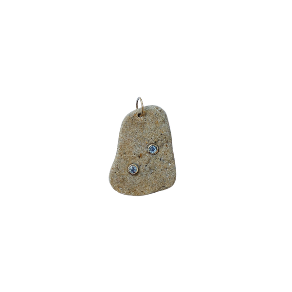 Grey Beach Pebble Pendant by Christina Puchi