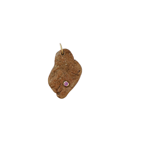 Tourmaline Beach Pebble Pendant in shell by Christina Puchi