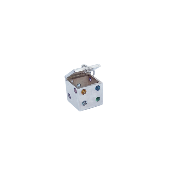 Silver Dice Pendant by Christina Puchi