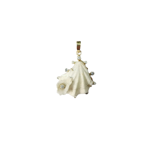 Double White Kitten's Paw Pendant in shell by Christina Puchi