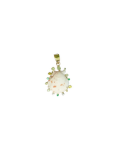 Load image into Gallery viewer, White Shell with Green Halo Pendant in shell by Christina Puchi
