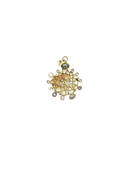 White Shell with Purple Halo Pendant in shell by Christina Puchi