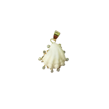 Load image into Gallery viewer, White Kittens Paw Halo Pendant in shell by Christina Puchi
