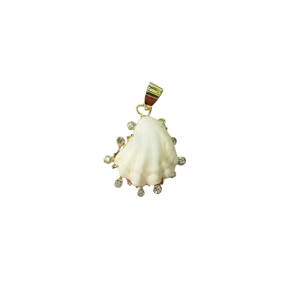 White Kittens Paw Halo Pendant in shell by Christina Puchi
