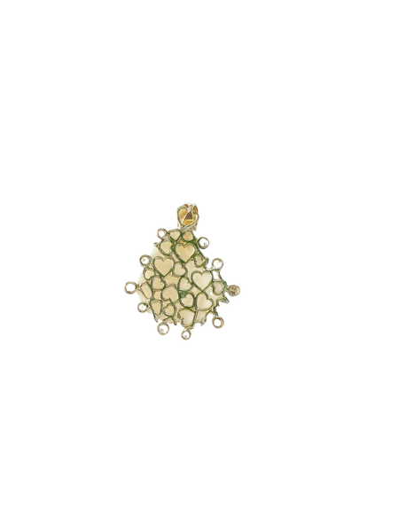 White Kittens Paw Halo Pendant in shell by Christina Puchi