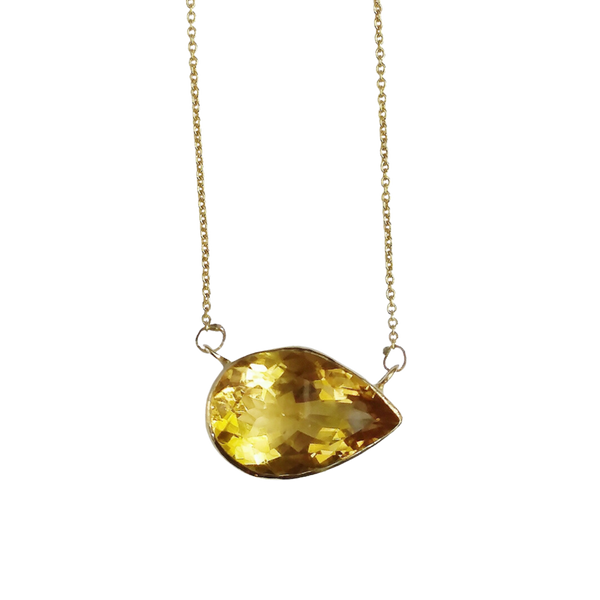 Yellow Teardrop Necklace