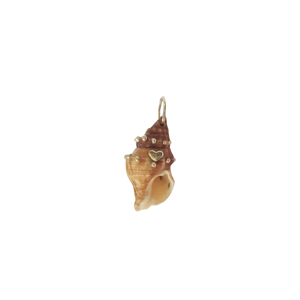 Brown Spiral Shell Pendant in shell by Christina Puchi