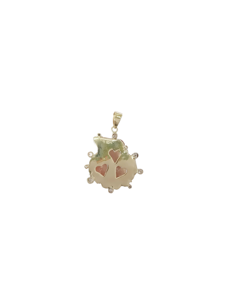 Pink Diamond Lions Paw Pendant in shell by Christina Puchi