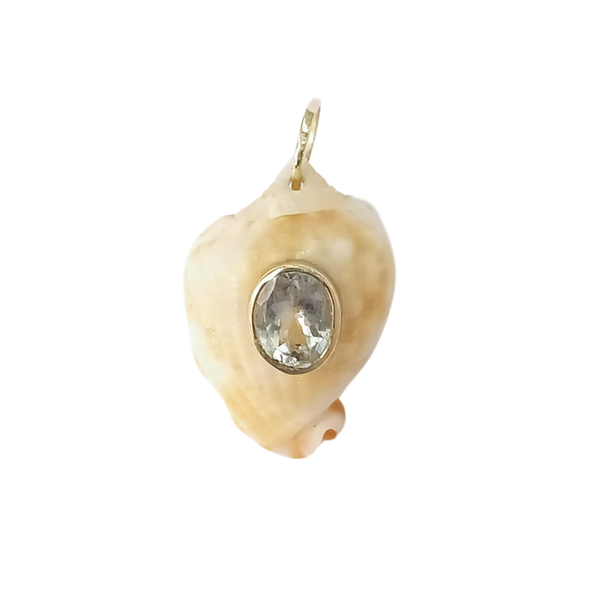 Aquamarine Shell Pendant in shell by Christina Puchi