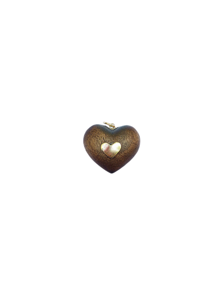 Carved Corset Heart Pendant in carved wood by Christina Puchi