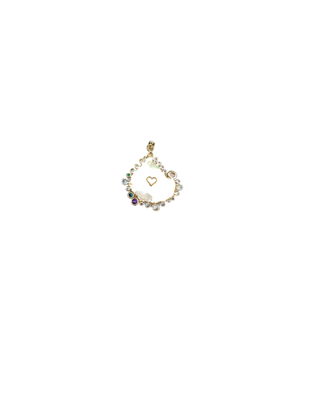White Kitten Paw Halo Pendant in shell by Christina Puchi