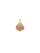 Load image into Gallery viewer, Orange Lions Paw Pendant in shell by Christina Puchi
