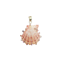 Load image into Gallery viewer, Pink Lion's Paw Halo Pendant in shell by Christina Puchi
