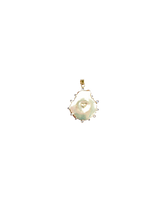 Load image into Gallery viewer, Orange/Pink Lions Paw Halo Pendant in shell by Christina Puchi
