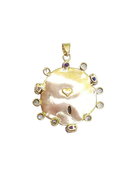 Sand Dollar Halo Pendant by Christina Puchi