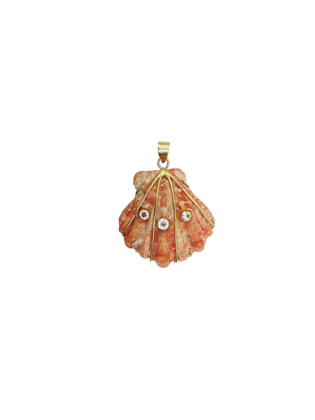 3 Stone Orange Lions Paw Pendant by Christina Puchi