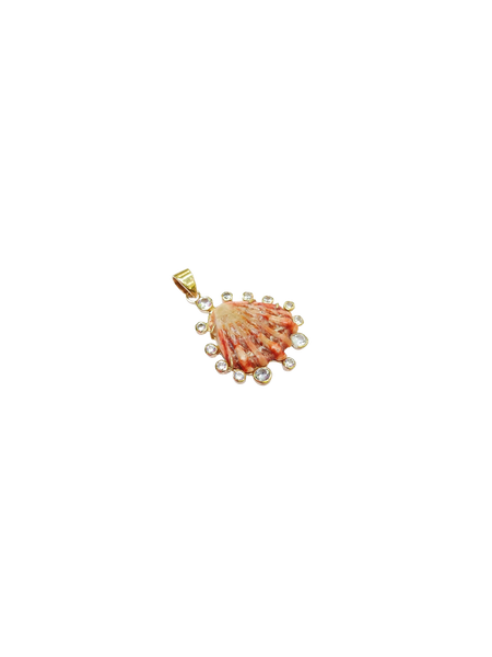 Orange Lions Paw Pendant in shell by Christina Puchi