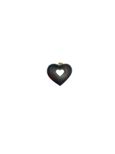 Load image into Gallery viewer, Carved Ebony Cracked Heart Pendant in carved wood by Christina Puchi
