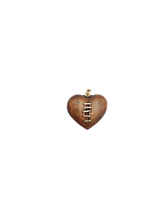 Load image into Gallery viewer, Carved Walnut Cracked Heart Pendant
