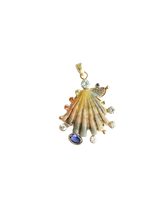 Load image into Gallery viewer, Grey Ombre Shell Pendant in shell by Christina Puchi
