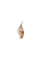 Load image into Gallery viewer, Gold Ball Spiral Shell Pendant in shell by Christina Puchi
