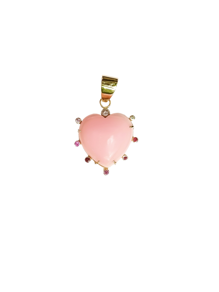 Carved Conch Shell Heart Pendant in shell by Christina Puchi