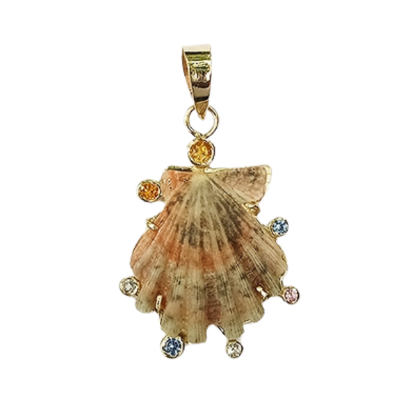 Grey Lion's Paw Halo Pendant in shell by Christina Puchi