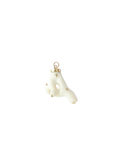 Gold Ball Coral Pendant in shell by Christina Puchi