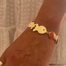 Load image into Gallery viewer, Large Gold Fish Bracelet in gold by Christina Puchi
