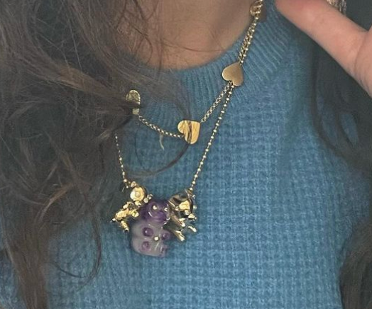 Gold Gummy Bear Bead Pendant in gold by Christina Puchi