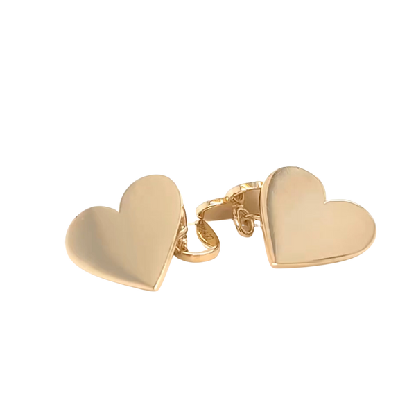 Gold Heart Cufflinks in gold by Christina Puchi